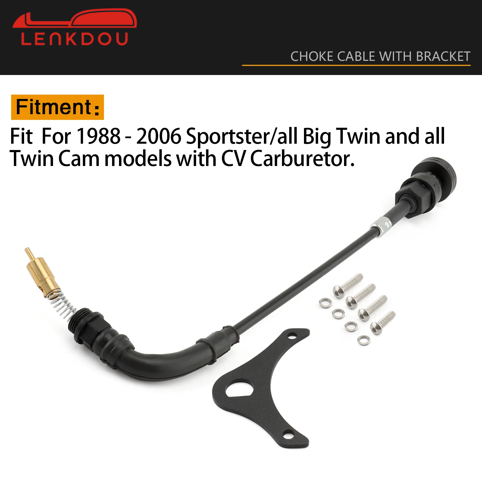 Motorcycle Carburetor Choke Cable Idle adjustment Set for Harley CV40 Sportster 883 1200 XL883 XLH1200 Big Twin Dyna 27421-99C