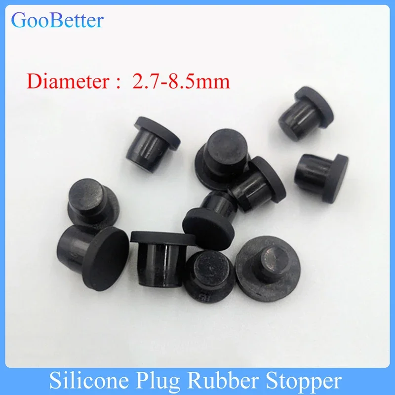 

10-100Pcs Silicone Plug Rubber Stopper 2.7-8.5mm T-plug Round Waterproof Washer Protective Ring Sealing Non-slip Plugs