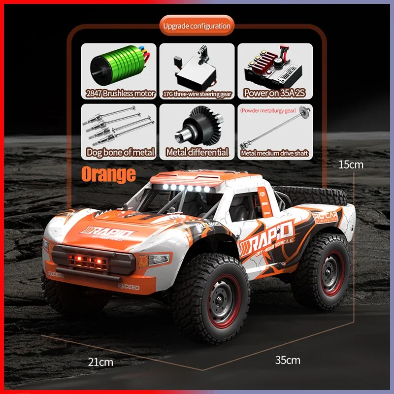 Rc Car Off Road 4x4 50 km/h lub 70 km/h szybki silnik bezszczotkowy Monster Truck 1/16 samochodzik zabawka dryfu pustynnego/śnieżnego dla chłopców