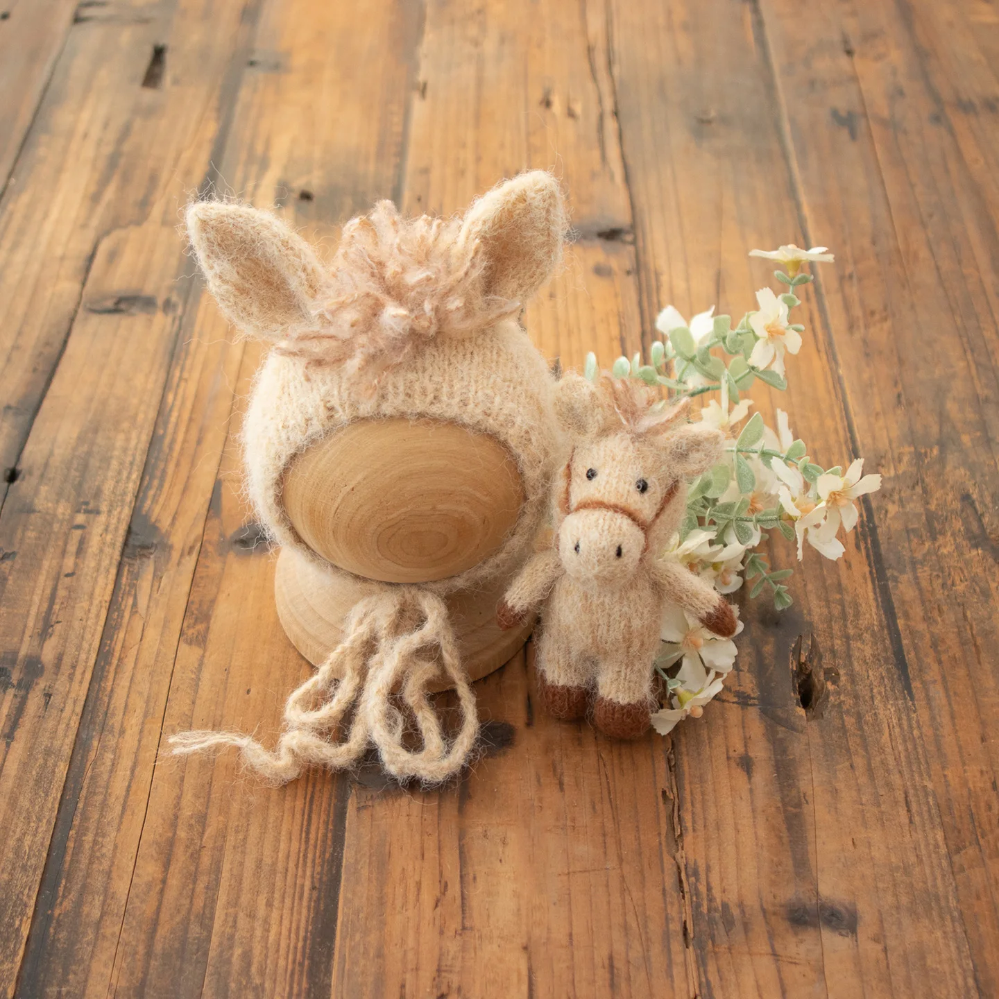 Реквизит для фотосъемки новорожденных, милая вязаная шапка ручной работы с куклой, комплект из 2 предметов, аксессуары для фотодекора для студийной фотосессии