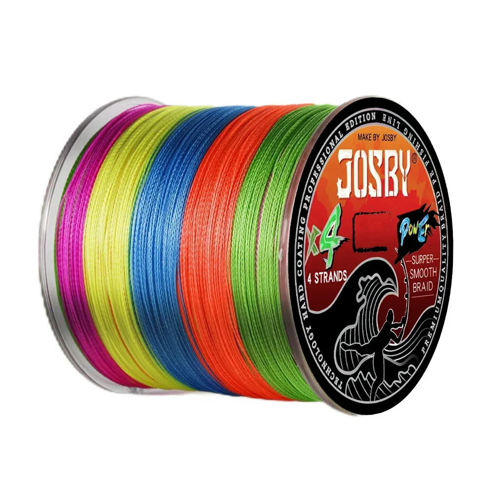 JOSBY Cheap Braided Fishing Line X4 8 Strands 100M 300M Multifilament 100%PE Smooth Abrasion Resistance Saltwater Freshwater Wir