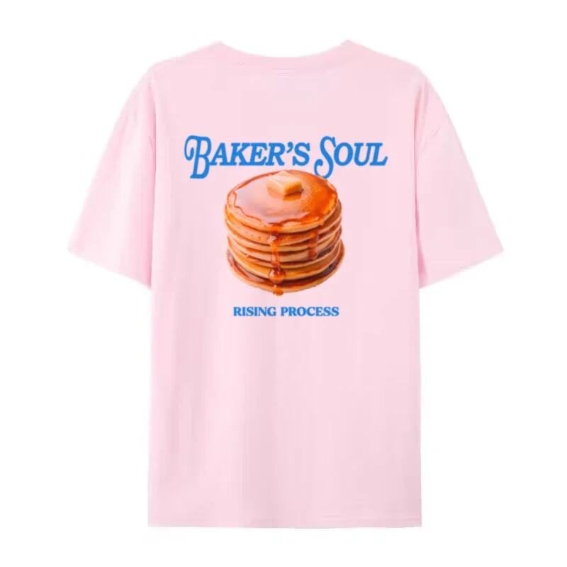 Pancake Printed Streetwear T-Shirts Oversized Egirl Grunge Y2k Aesthetic Tops Cute Retro Foodie Tee Shirt Women Fashion Clothing