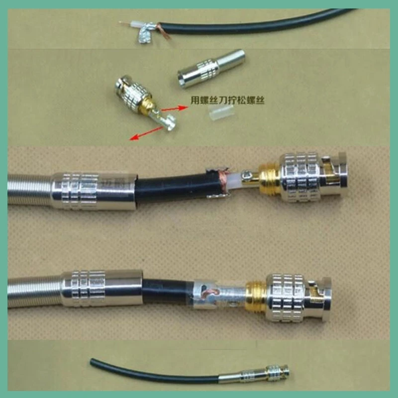 2/10pcs BNC male Connector Jack Coaxial RG59 Twist Spring Adapter Twist-on BNC Male CCTV video Camera  Accessories E3