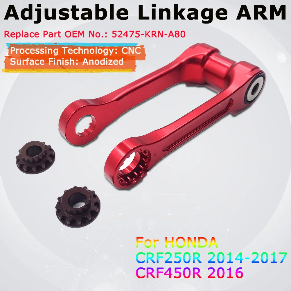 

OTOM Motorcycle Adjustable Linkage ARM For HONDA CRF250R 14-17 CRF450R 2016 CNC Aluminum Connecting Rod Assembly Lowering Link