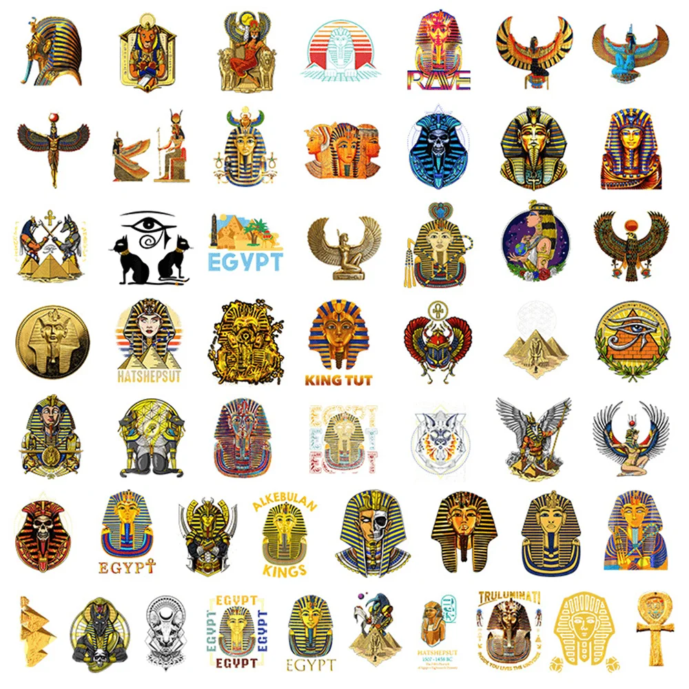 50pcs Mysterious Pharaoh Stickers For Laptop Scrapbook Stationery DIY Craft Supplies Vintage Egypt Sticker Scrapbooking Material