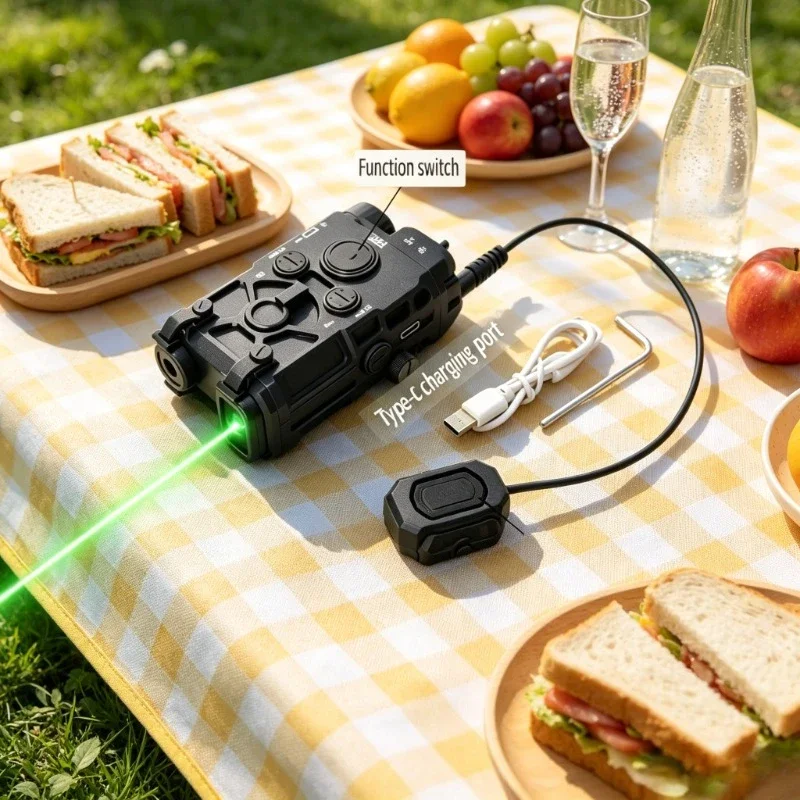 Practical Tactical Container Box, Red & Green Glow Lamp Torch Group, Outdoor Hobby Toy Gadgets