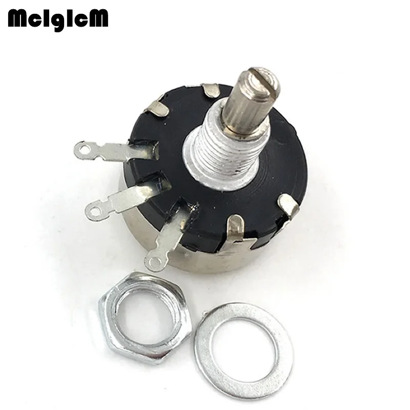 WX110(010) 6mm Round Metal Shaft Single Turn Wire resistor Wound Potentiometer 1k 2.2k 3.3k 4.7K  5.6k 6.8k 10k 22k ohm