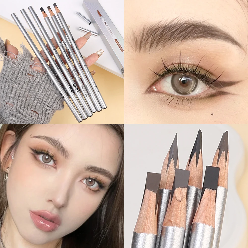 EyebloggPen-Crayon à sourcils durable, maquillage des sourcils, résistant à la transpiration, imperméable, sans bavures, rehausseur de teinte de tatouage, noir, marron, gris