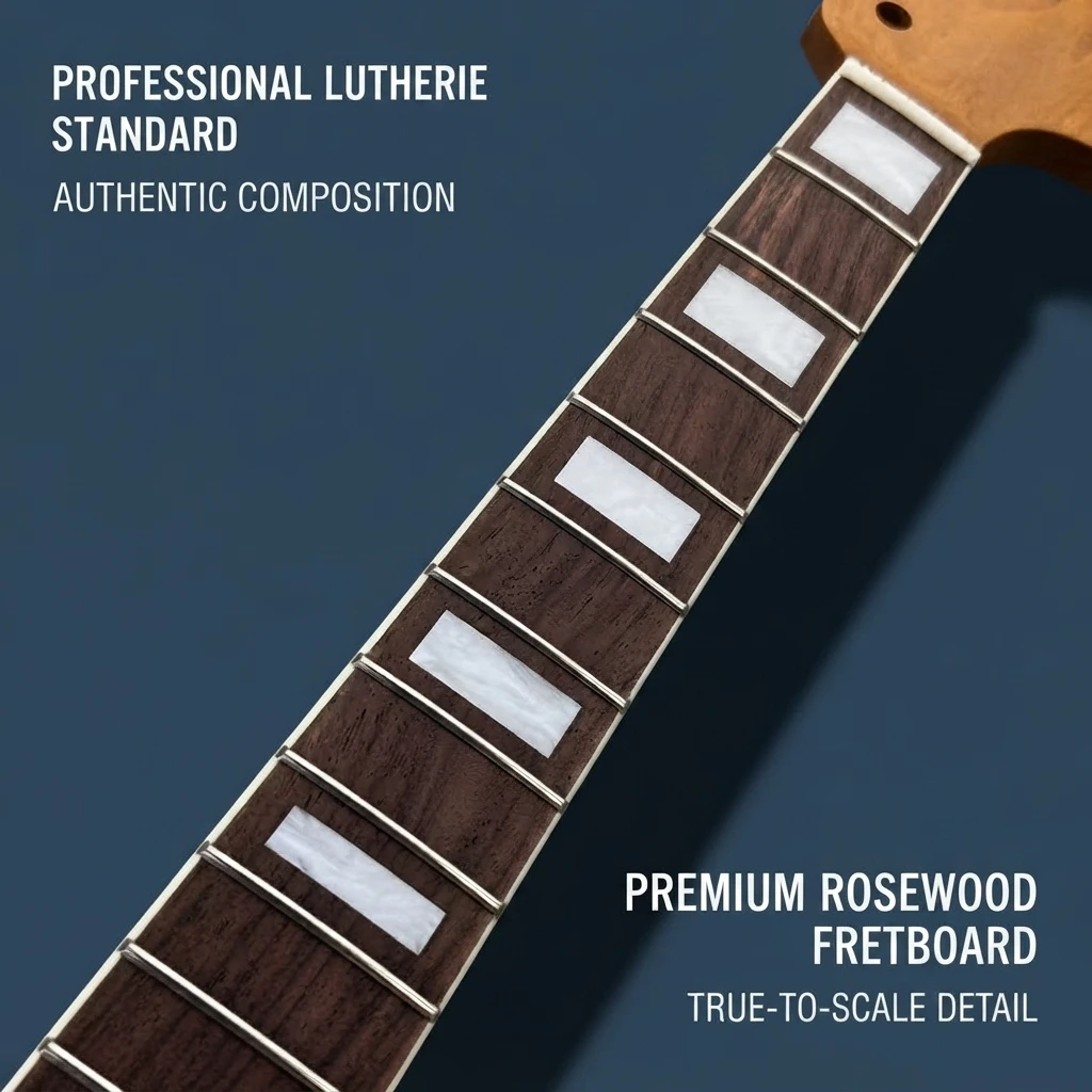 Electric Guitar Neck Jaguar Style Baked Maple Wood with Rosewood Fingerboard 24 Inch Scale Length Replacement Part Accessory