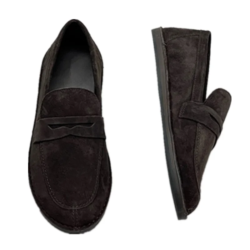 

Withered Top Quality Minimalist Women's Shoes French Elegant Cowhide Handmade Flat Shoes Loafer Shoes Genuine Leather Shoes