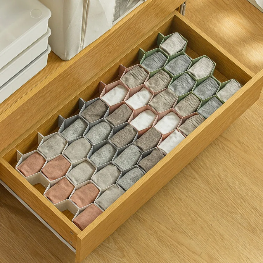 منظم أدراج تقسيم درج على شكل قرص العسل، تصنيف المجوهرات، تنظيم طبقات بلاستيكية، منظم المكياج، السلع المنزلية