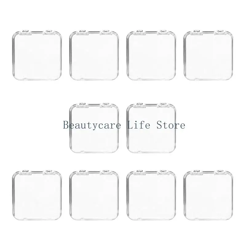 652C 10 PCS Clear Appuyez sur Boîte rangement à ongles pour les fournitures salon faux ongles