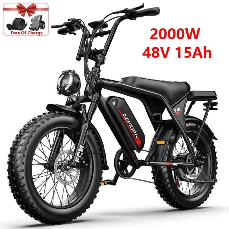 2000w Peak Motor Two Wheels Electric Super Bicycle,20 Inche All Terrain Off-road Electric Ebike 48v,for Two Wheels Electric Bike