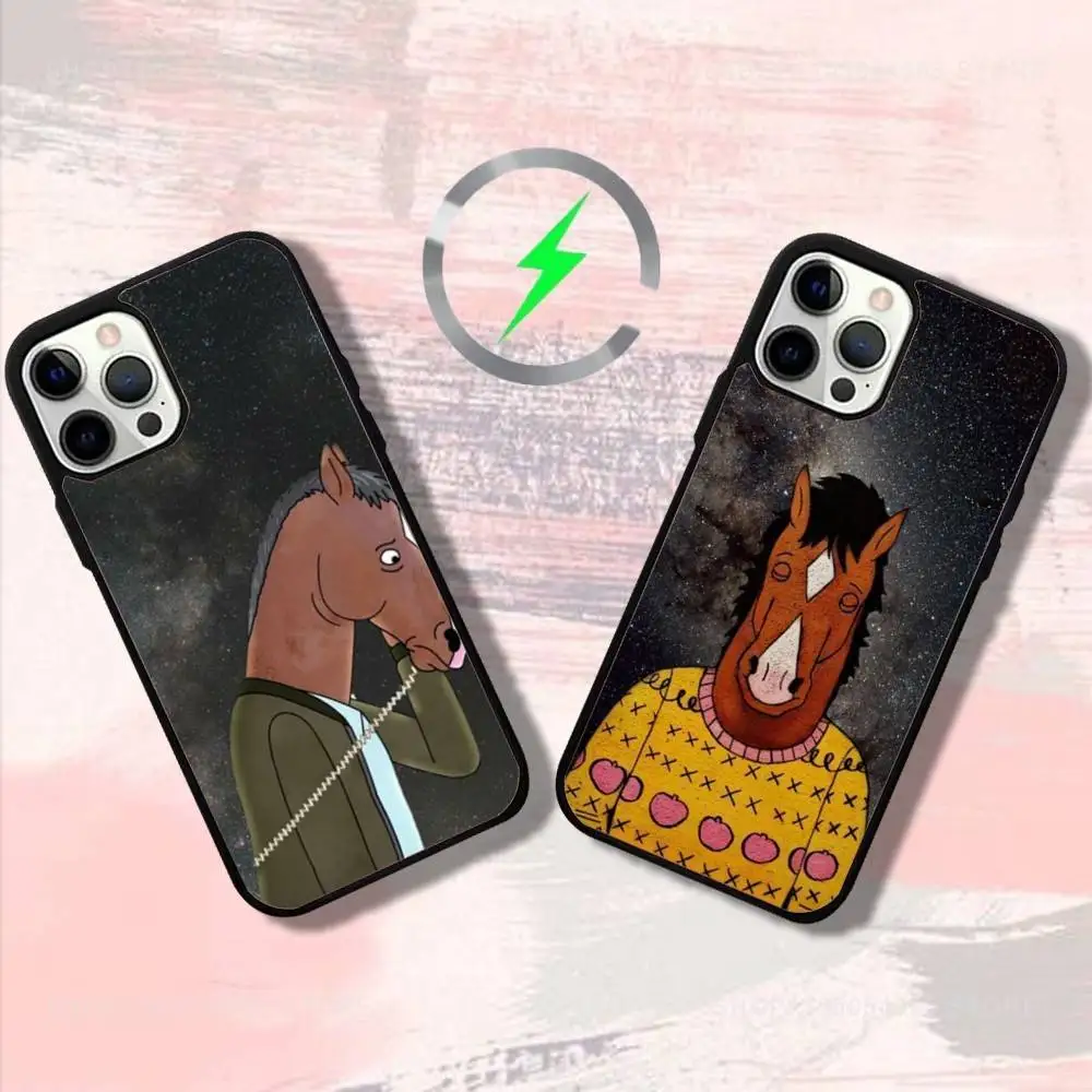 

Anime B-Bojack H-Horsemans Phone Case For iPhone 17,16,15,14,13,12,11,Pro,Max,Plus,Mini,SE4,E Magnetic Magsafe Wireless Charging