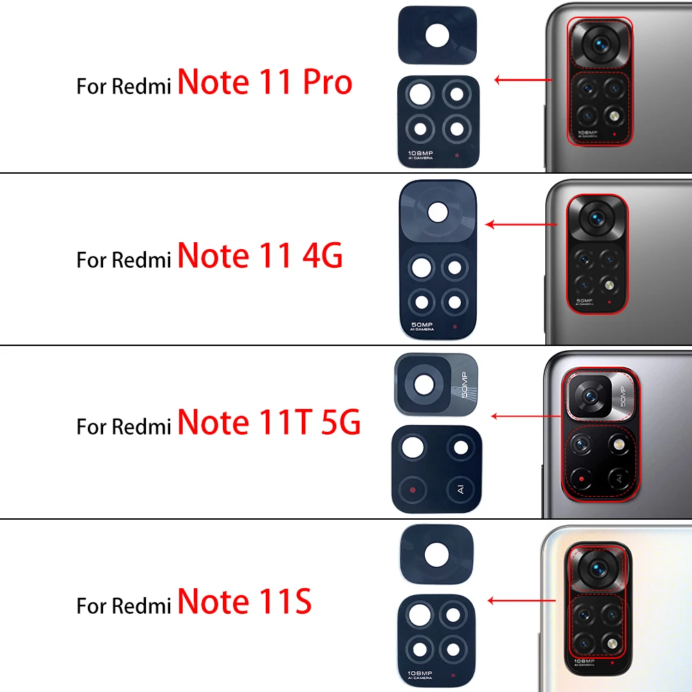 NOWOŚĆ Testowana szklana osłona obiektywu tylnej kamery do Redmi Note 11S 11 11T 5G 11 Pro Plus Wymiana szkła kamery + uchwytu ramki — zdjęcie 6