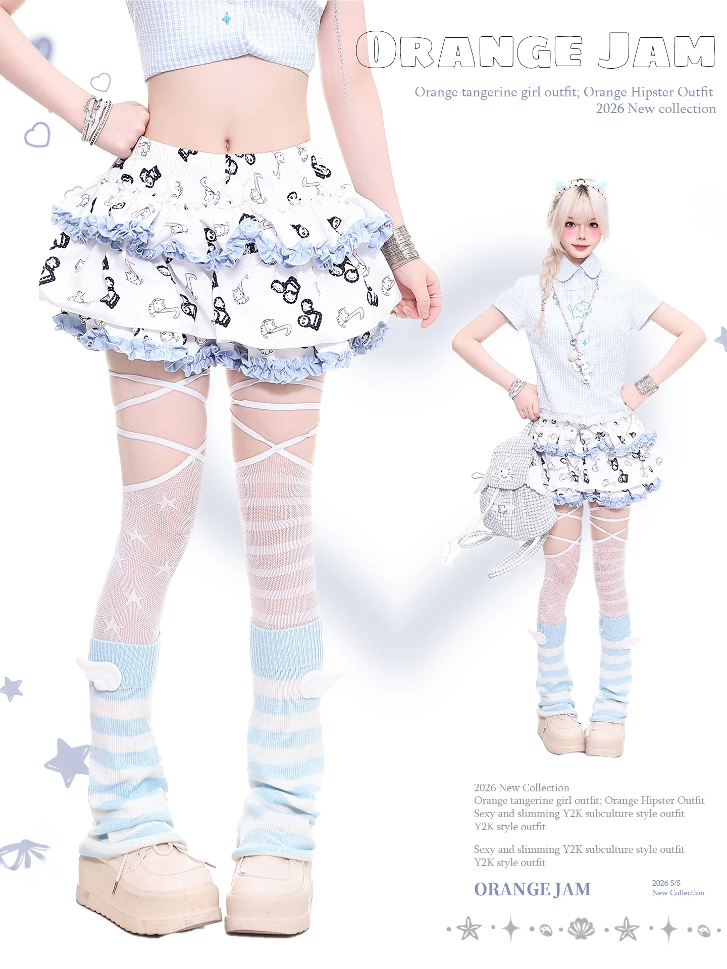 Y2K Cartoon Print Short Skirt Cake Style Half-length Design Sweet Girl Anti-exposure Slimming High-waist Elastic Waist Skirt
