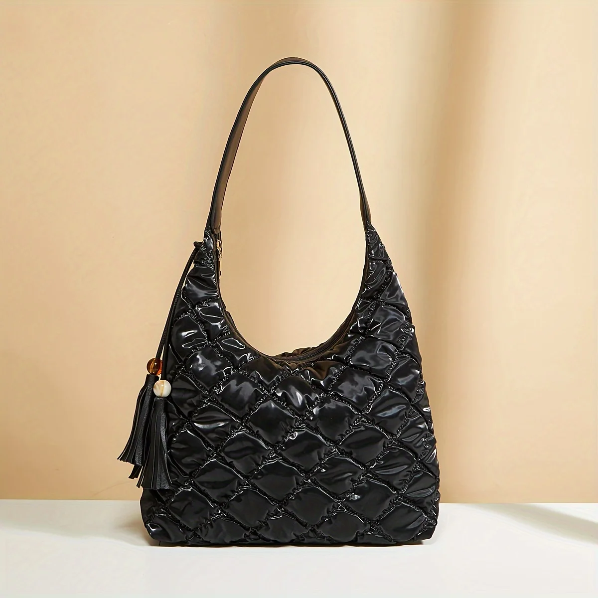 Vintage große Kapazität karierte Schulter-Damentasche 2024 Herbst/Winter neue Freizeithandtasche Pendler-Einkaufstasche