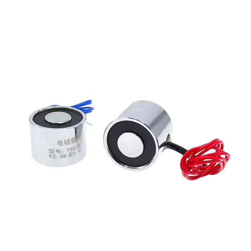 30*25mm Solenoid Electromagnet P30/25 Holding Electric Magnet Lifting DC 5V 6V 12V 24V Sucker 15Kg 150N