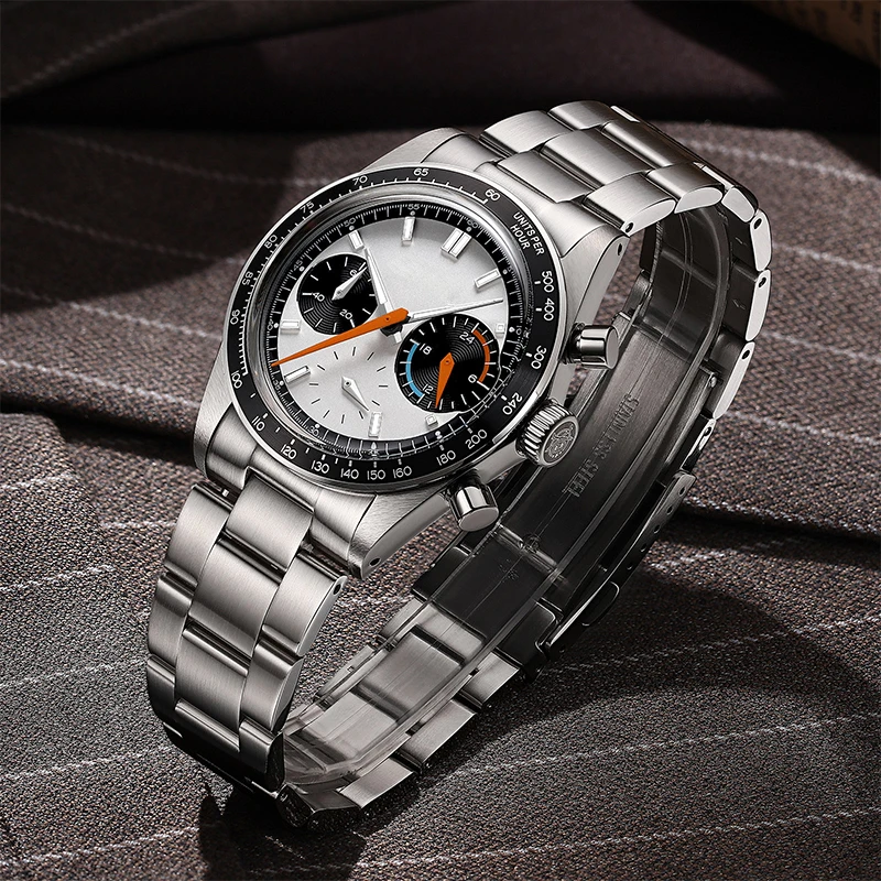 ADDIESDIVE Individuelles Logo DIY Herren Luxusuhren VK63 Uhrwerk Quarz-Armbanduhr 100m Wasserdicht Sportuhr mit Sekundenzeiger