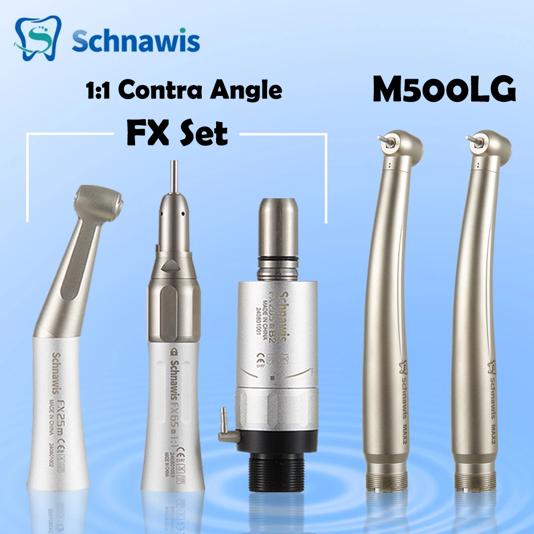 Dental 1:1 Contra Angle Low Speed Direct Drive Handpiece FX Set 500LG  Turbine Handpiece Pana-Max2 Turbine Handpiece