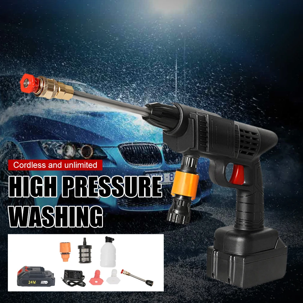 

20000mAh Cordless High Pressure Car Washer EU/US Plug Rechargeable Car Wash Gun Water Gun Foam Machine Car Cleaning Tool