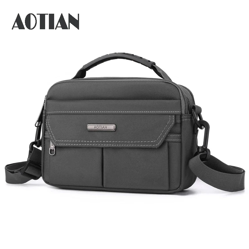 AOTIAN-Bolso de hombro pequeño para hombre, bandolera horizontal, bandolera de nailon