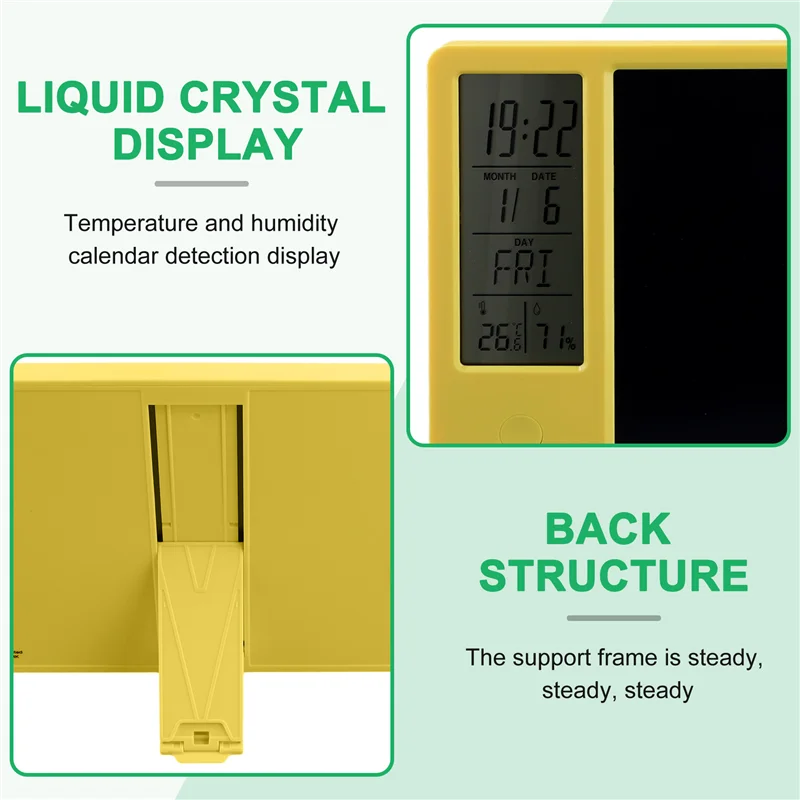 B03B-Multifunctional Electronic Desk Calendar LCD Handwriting Board With Alarm Clock Humidity Temperature LCD Message Board