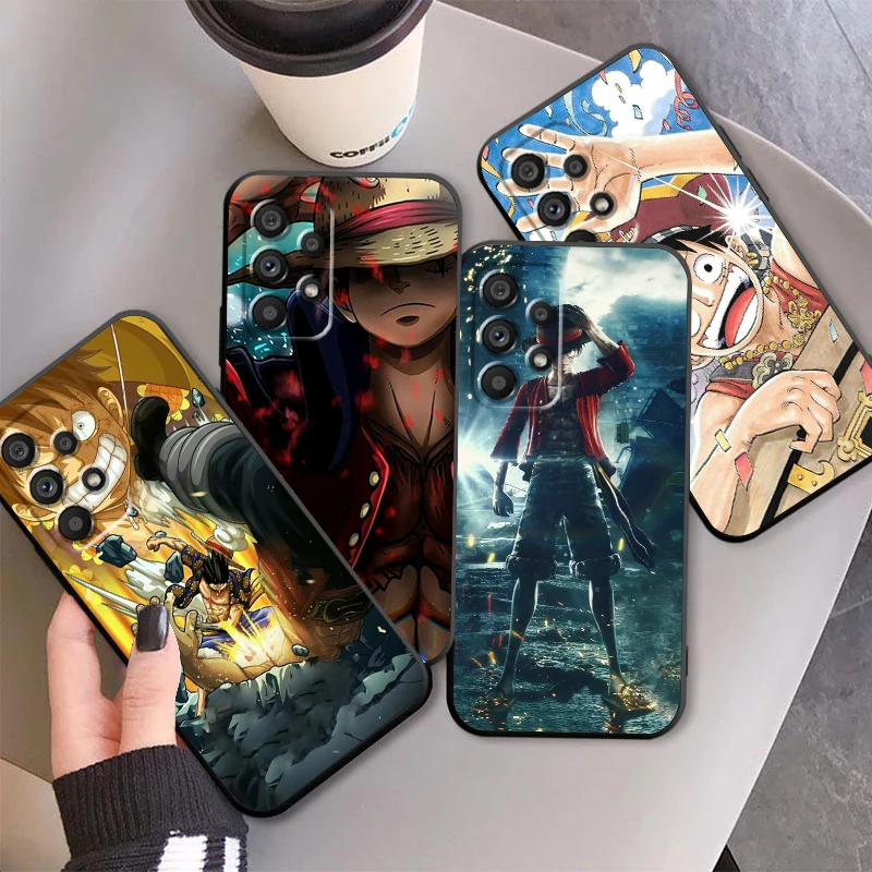 Anime Ones Pieces L-Luffy For Samsung A53 A52 A33 A32 A51 A71 A21S A13 A73 A55 A22 A23 A35 A72 A54 A12 5G Black TPU Phone Case