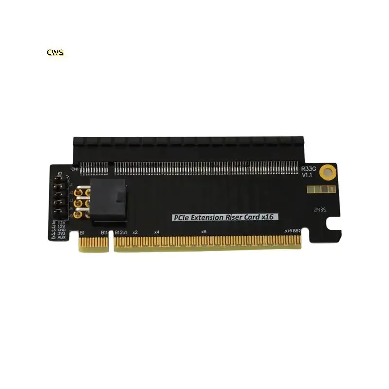 PCI-E X16 Half Height To Full Height Extension Riser Card Pcie 5.0 X16 Test Adapter Protector Card For 1U 2U Server