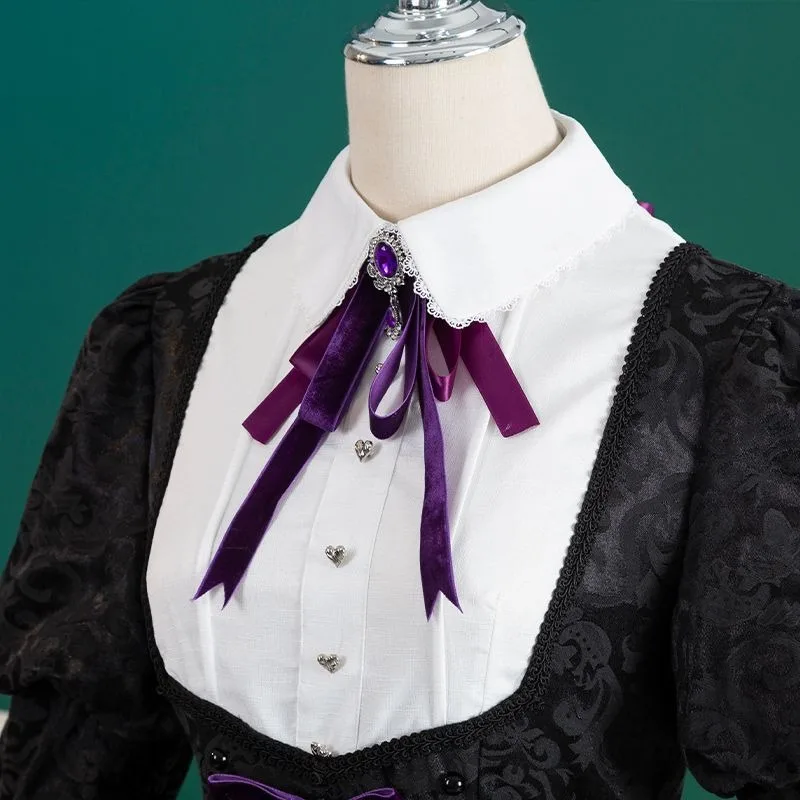 Anime Panty & Kous met Jarretellegordel Kous Anarchie Cosplay Kostuum Paars Lolita Jurk Avond Uniform Carnaval Feestkostuums