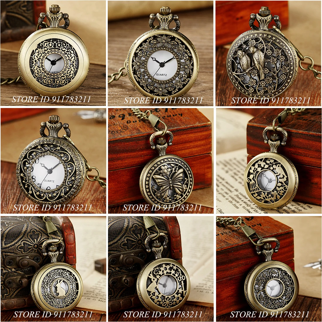 Luxury Quartz Pocket Watch Man Vintage Hollow Engraved Case Male Ladies Men Pendant Necklace Fob Chain Clock Man Present Gifts