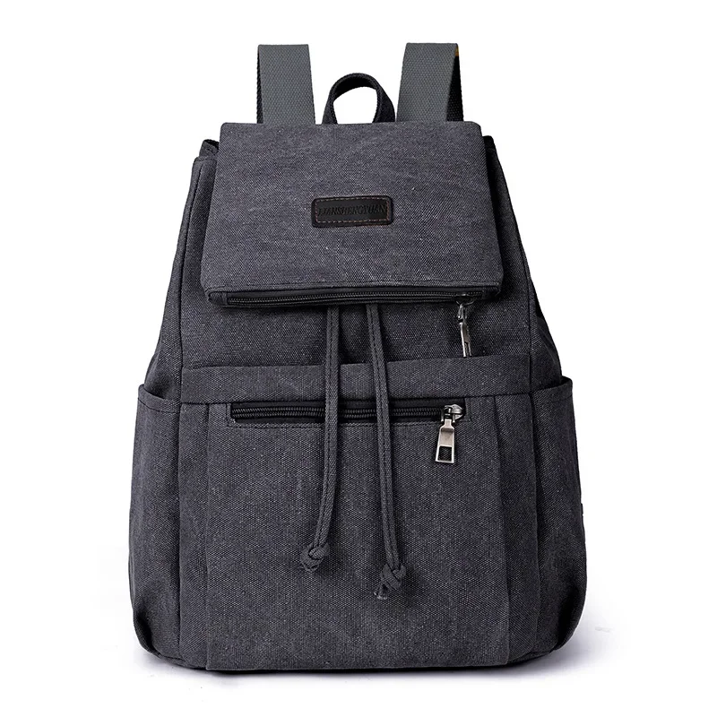 Men\'s and women\'s canvas bags Korean style trendy women\'s canvas bags women backpacks fashion men\'s school bags retro backpacks