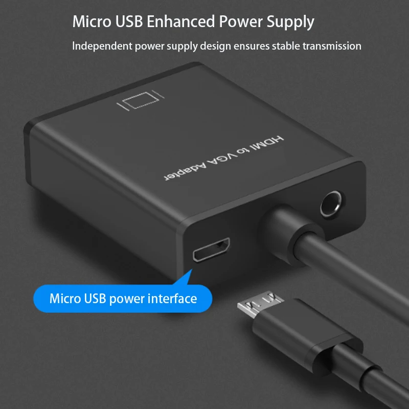 HDMI متوافق مع محول موزع VGA ، عصا تلفاز ذكية ، محول فيديو ، تمديد شاشة ، محطة إرساء ، صوت ، فيديو