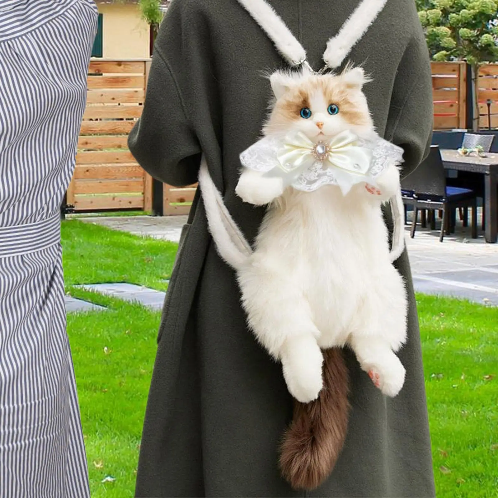 

Cute Cat Plush Backpack Soft Plush Bag for Pet Lovers Women Children