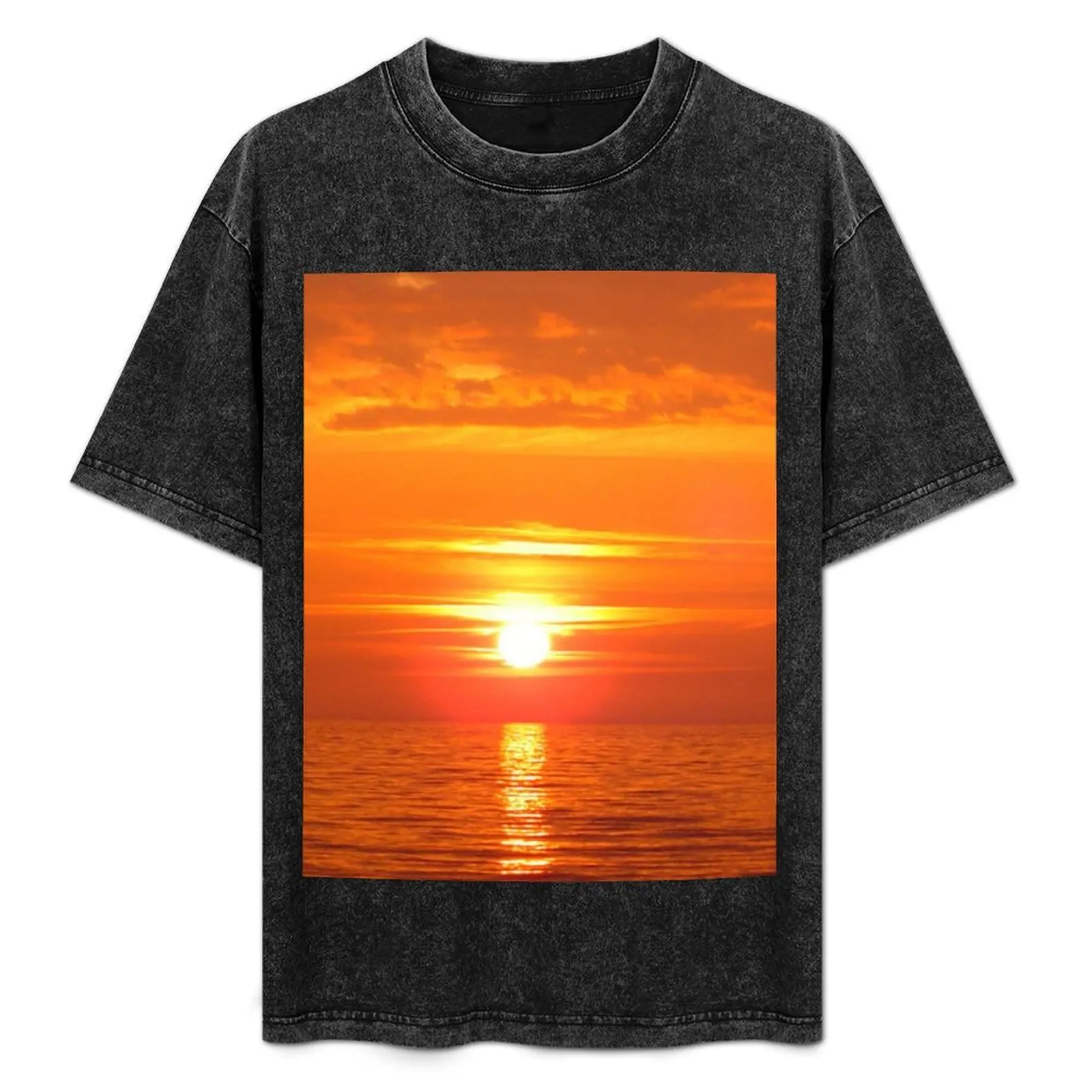 

Sunset photograph T-Shirt Casual All Match Short Sleeve T-Shirt