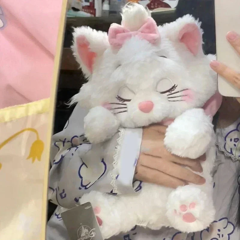 20-45cm Cartoon Disney Marie Cat Plush Dolls The Aristocats Sleepy Face Marie Bow Plushies Doll Soft Stuffed Animals Pet Toy Gir