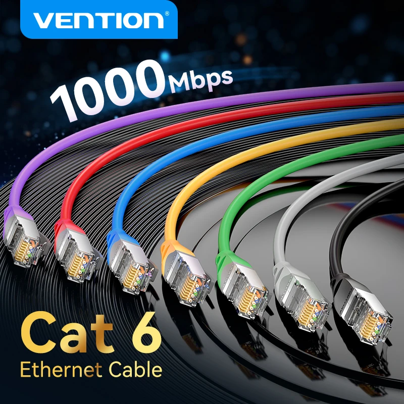 Vention CAT6 Ethernet Cable Gigabit High Speed 1000Mbps Internet Cable RJ45 Shielded Network LAN Cord for PC PS5 PS4 PS3 Xbox