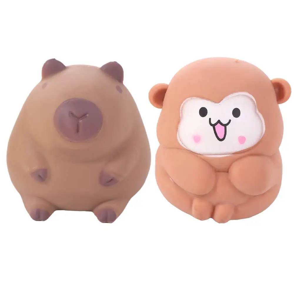 

TPR Capybara Squeeze Toy Kneading Slow Rebound Capybara Shape Squeeze Ball Handmade Elastic Monkey Fidgeting Toys
