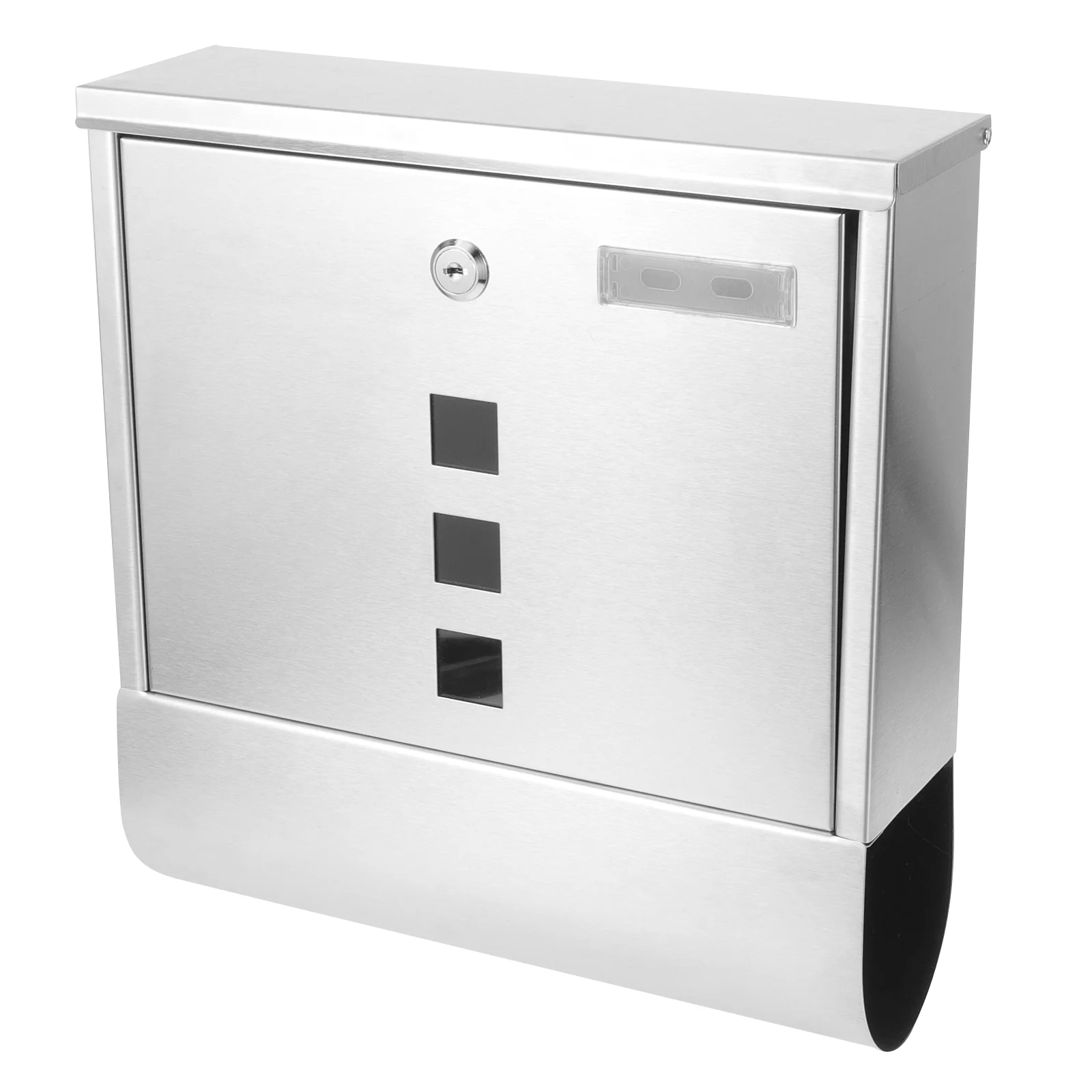 

Stainless Steel Newspaper Box Wall Mount Mailboxes for outside Office with Lock