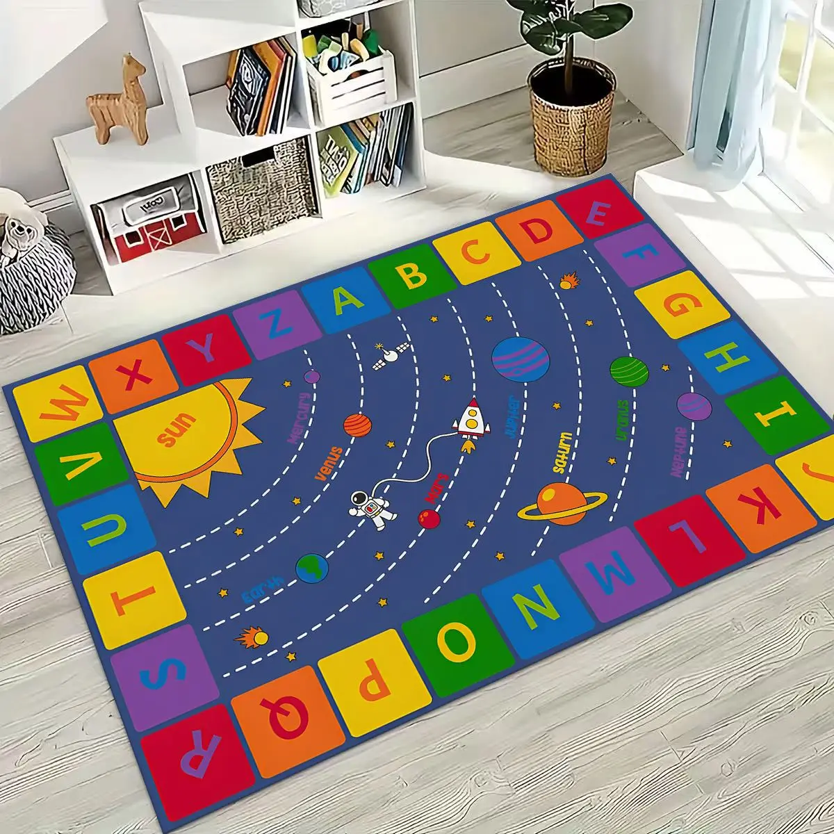 ABC الحيوان الأبجدية الكرتون التعليم المبكر الأطفال الزحف غرفة اللعب البساط لغرفة النوم غرفة المعيشة أريكة ممسحة ديكور ، عدم الانزلاق
