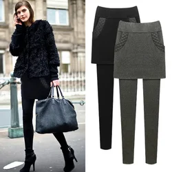 M-6XL clothes Thicker Warm Women Winter Leggings Female Casual Outer Wear leggins Pants Skirt Sweatpants High Waist Leggings