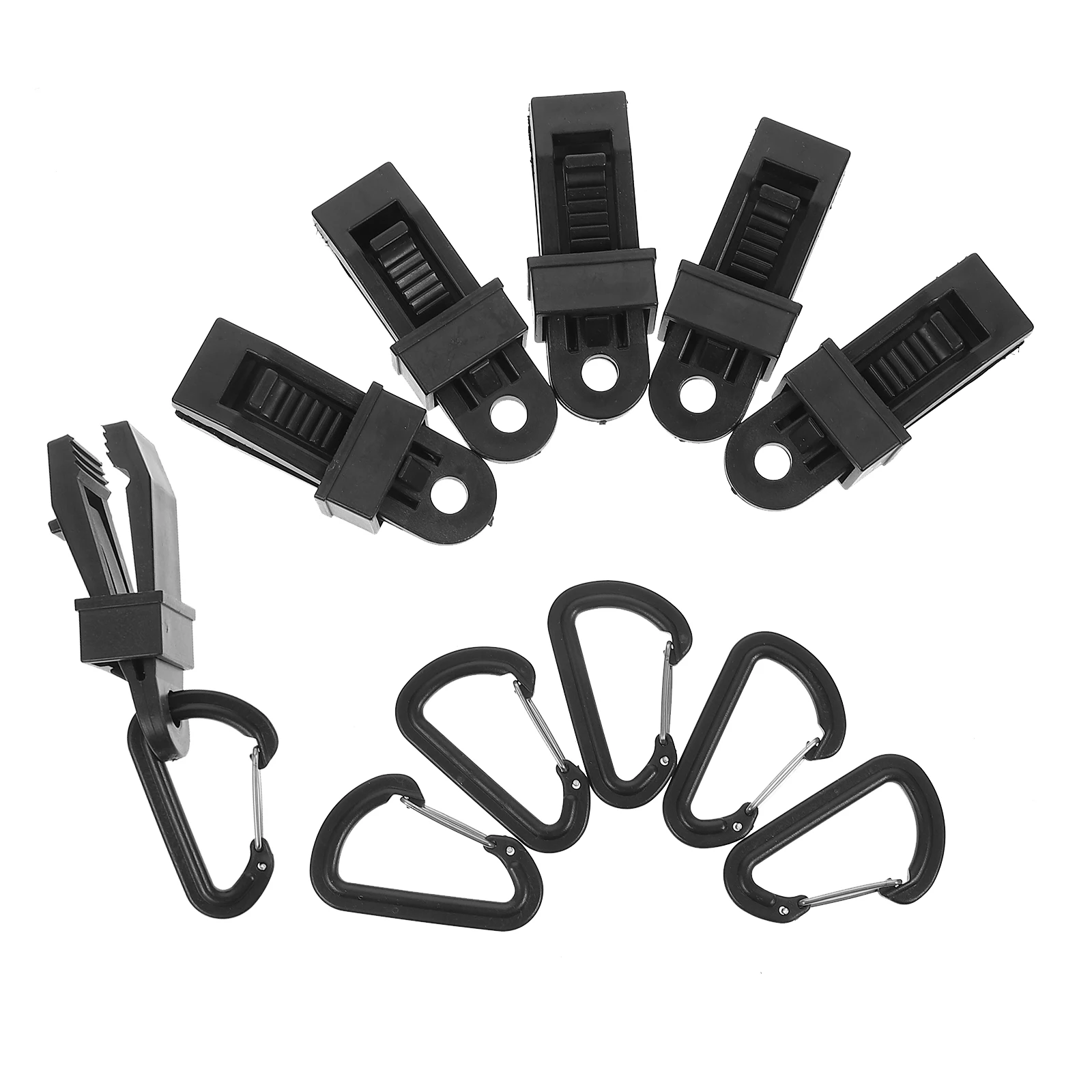 

6 Pcs Caravanized Tent Clip Tarp Clamp Carabiner Kit Water Proof Plastic Outdoor Camping