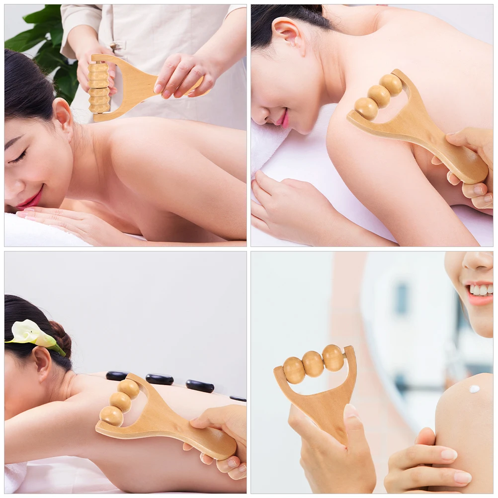 

8 Pcs Massage Tools Leg Stick Hand Massager Roller Back The Shoulder Foot Wooden