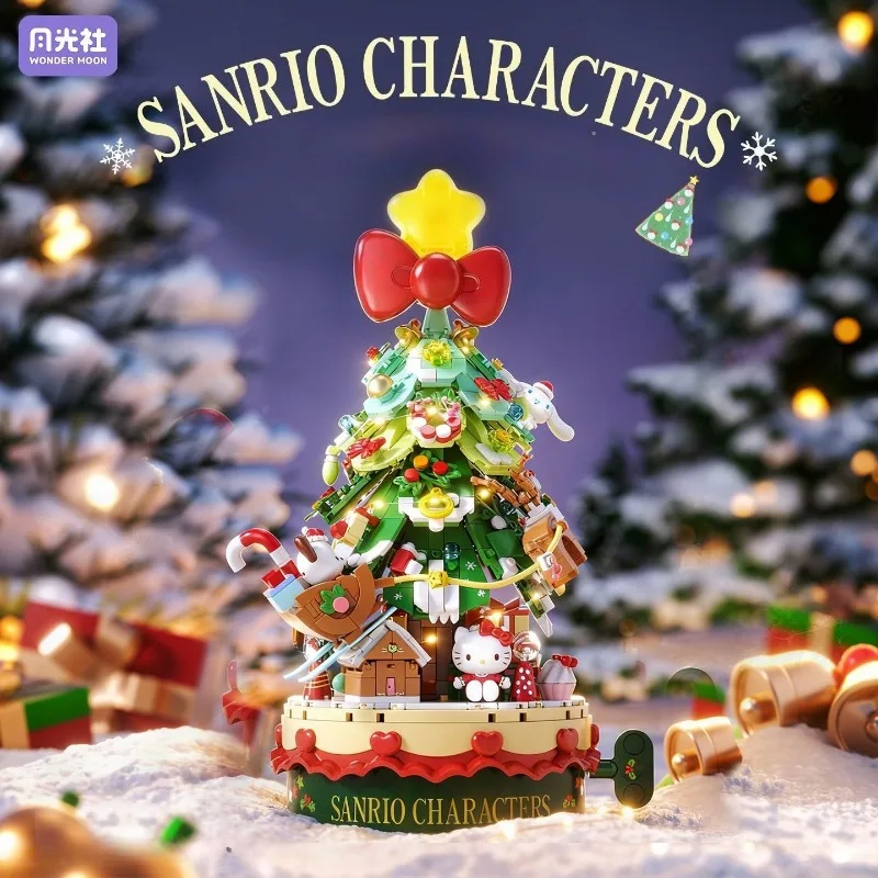 

Wonder Moon Building Blocks Sanrio Christmas Tree Small Particles Children's Assembled Toy Street Scene Model Ornament Gift