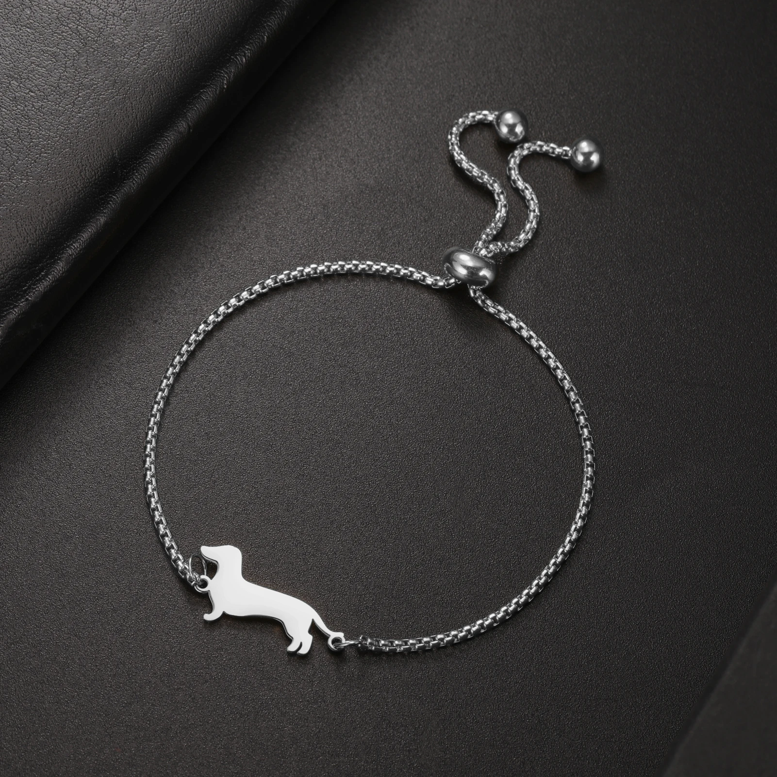 Cazador Dachshunds Dog Bracelets for Women Stainless Steel Double Layers Beads Chain Puppy Pet Bracelets Jewelry Birthday Gift