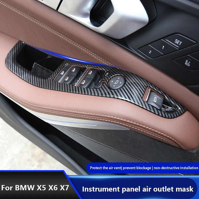 For BMW X5 G05 X7 G07 2019-2026 ABS Car Styling Door Window Glasses Lifter SwitchButton Frame DecorationTrim Cover Stickers
