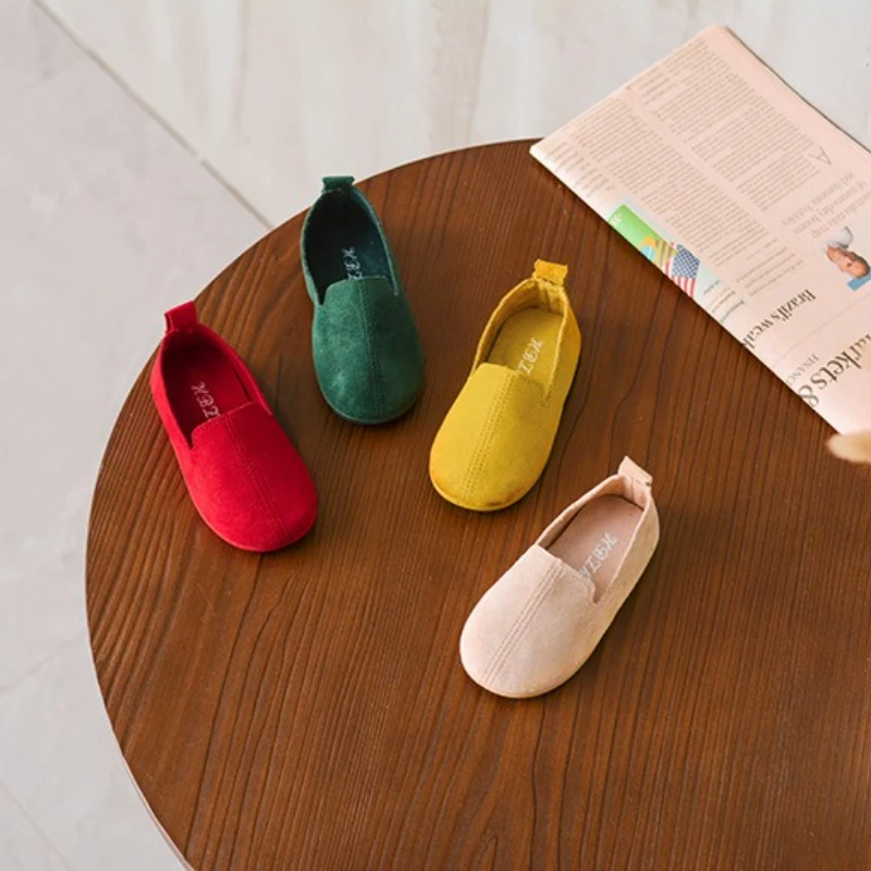

Childrens Spring New Beanie Shoes Girl Solid Color Soft Soled Princess Shoes Boys Comfortable One-foot Solid Color Toddler Shoes