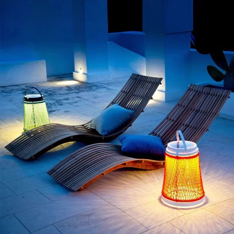 

Outdoor high-end S bed Resort Pool balcony teak beach lounge chair