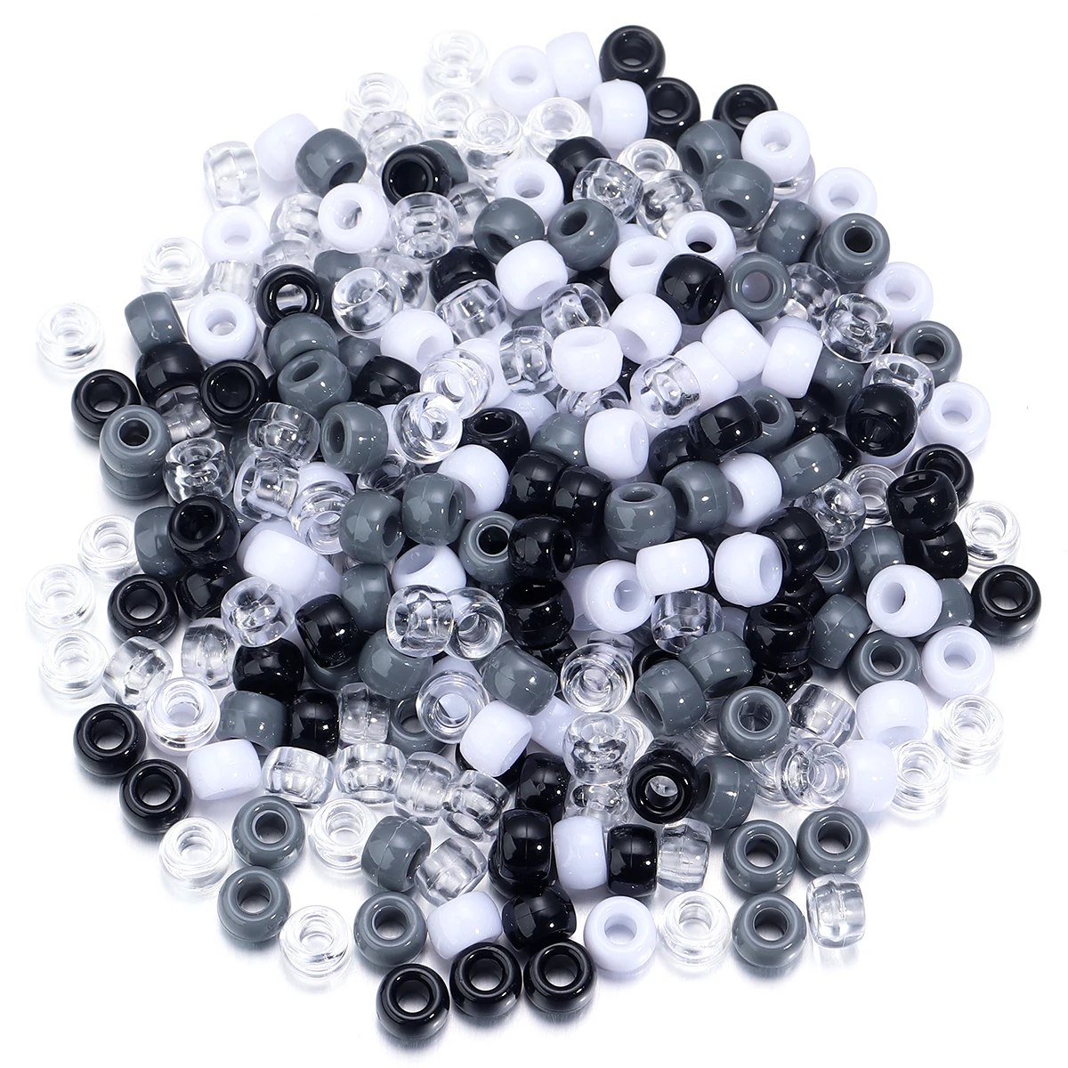 200 teile/los 9mm Mix Farbe Acryl Perlen 4mm Großes Loch Runde Lose Perlen Für Schmuck Machen DIY Halskette armband Handwerk Zubehör