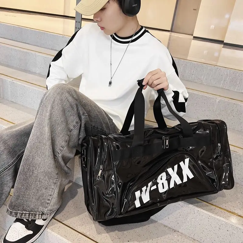 New Fashion Transparent PVC Waterproof Beach Tour Dry Wet Separation Sports Sand Tote Bag Large Capacity Storage Travel Bag